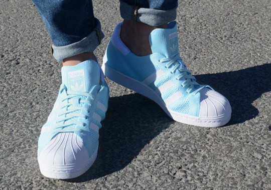 adidas Superstars Get The Primeknit Treatment In “Frozen” Blue