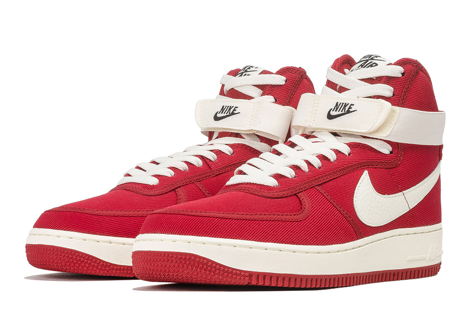 The Nike Air Force 1 High Canvas Is Available In Gym Red
