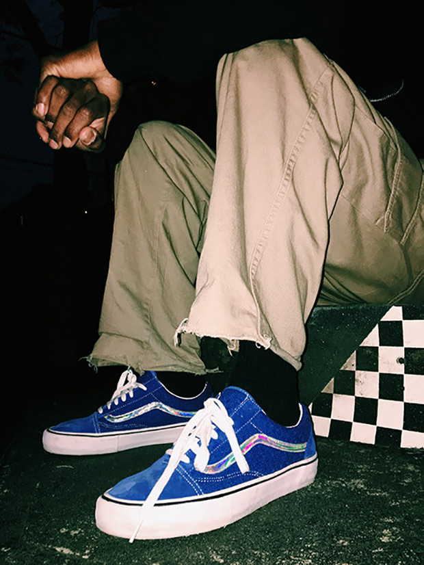 blue iridescent vans