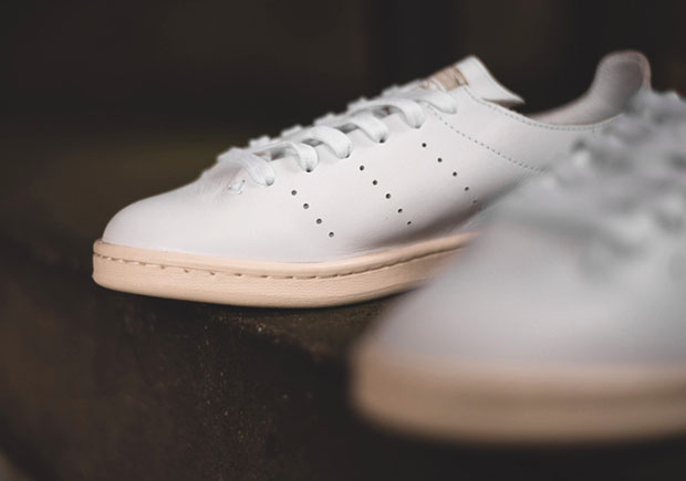 ADIDAS STAN SMITH LEATHER SOCK SHOES WHITE NUBUCK