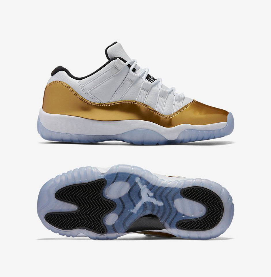 air jordan 11 gold and white