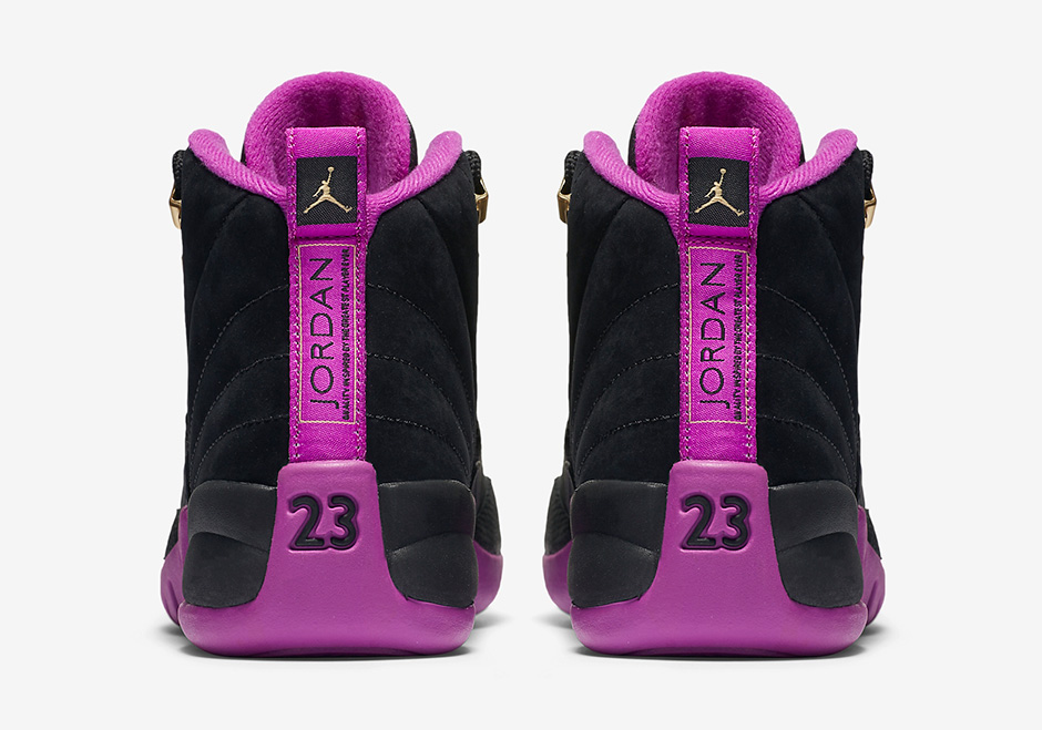 Air Jordan 12 Gg Black Gold Violet 5