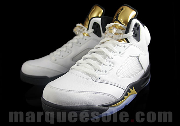 Air Jordan 5 Olympic Gold Tongue Marquee Sole 3
