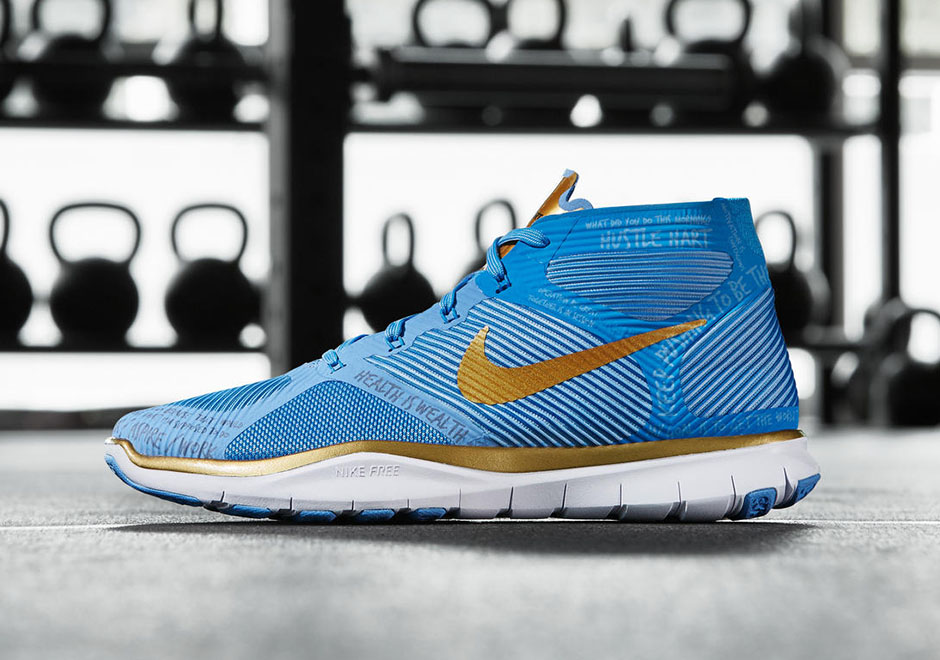 Nike Free Train Instinct Hustle Hart Blue Gold 2