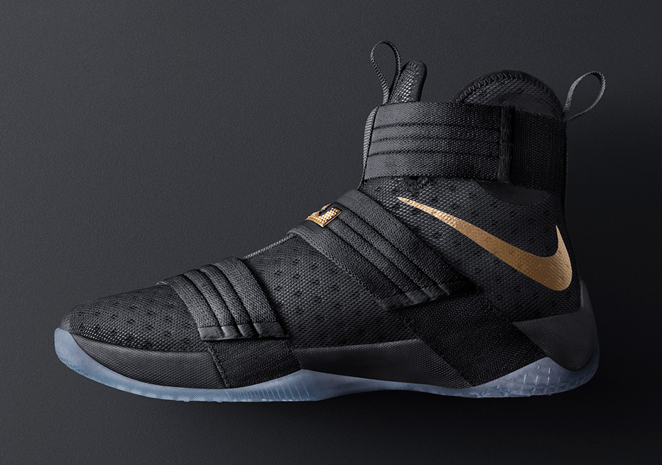 Lebron black store gold shoes