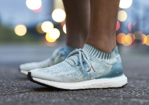 white and light blue ultra boost