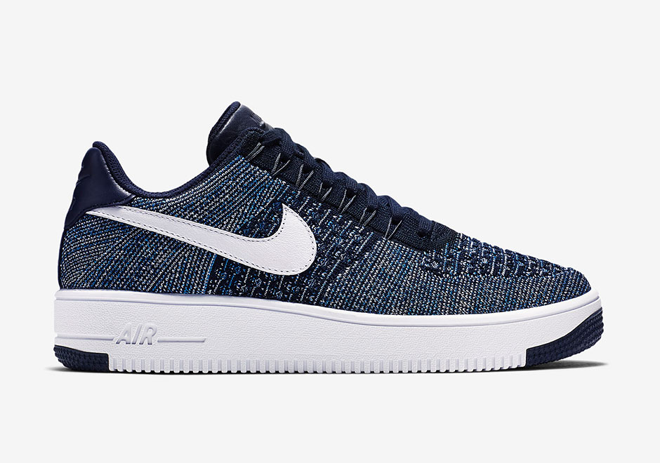 Nike Air Force 1 Flyknit Navy White 817419 400 2