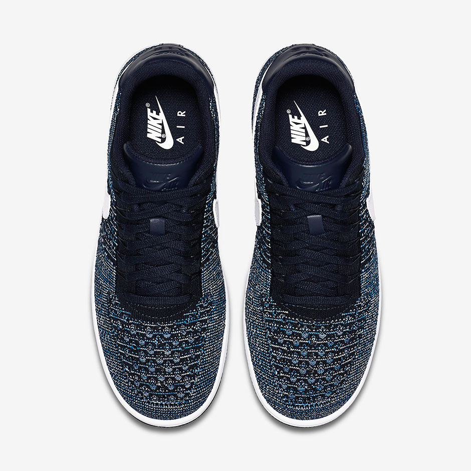 Nike Air Force 1 Flyknit Navy White 817419 400 4