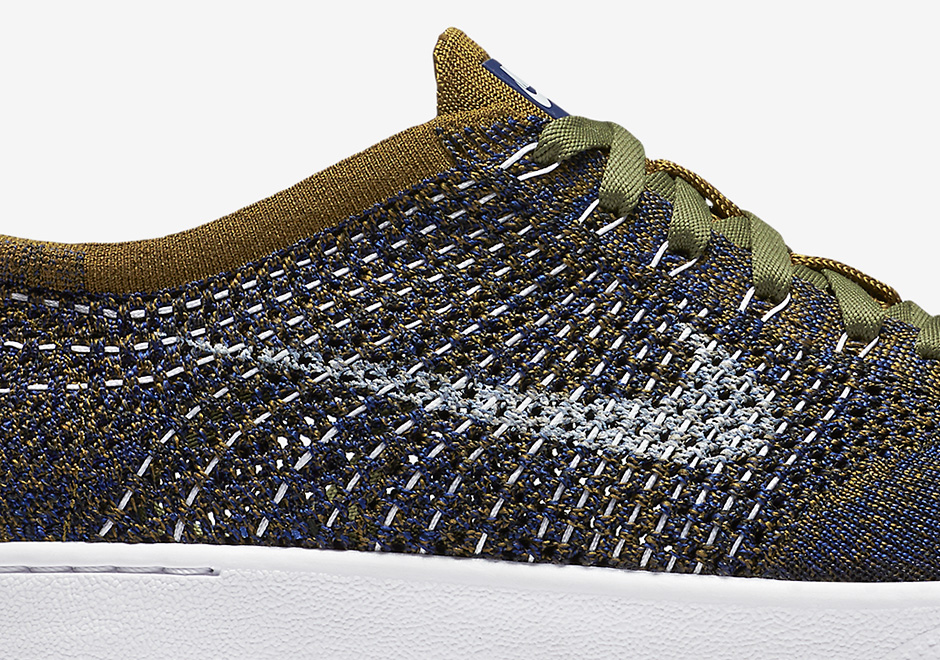 Nike Wmns Tennis Classic Flyknit Olive Blue 1