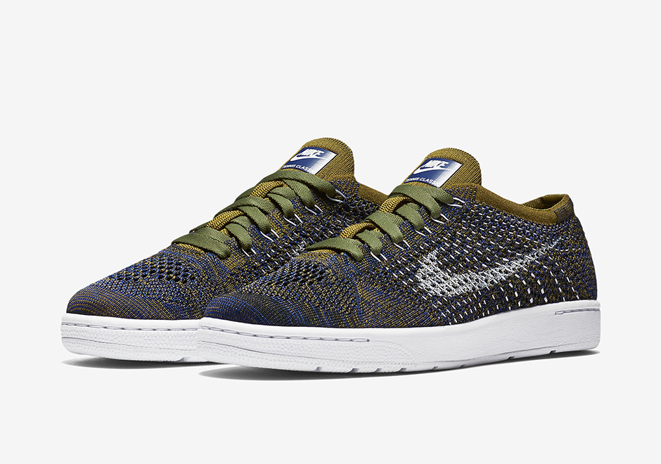 Nike Wmns Tennis Classic Flyknit Olive Blue 2