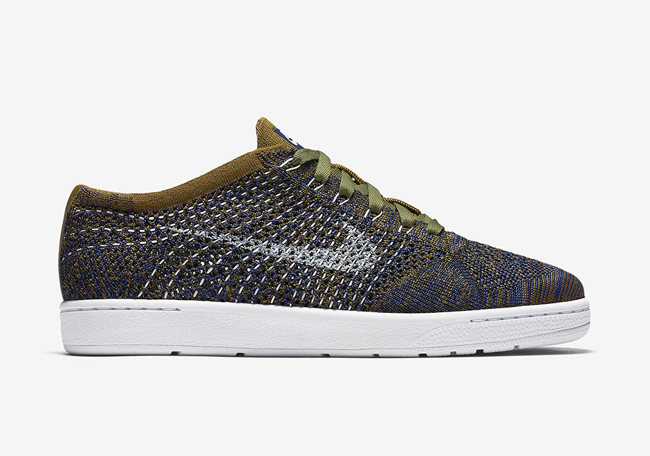 Nike Wmns Tennis Classic Flyknit Olive Blue 3