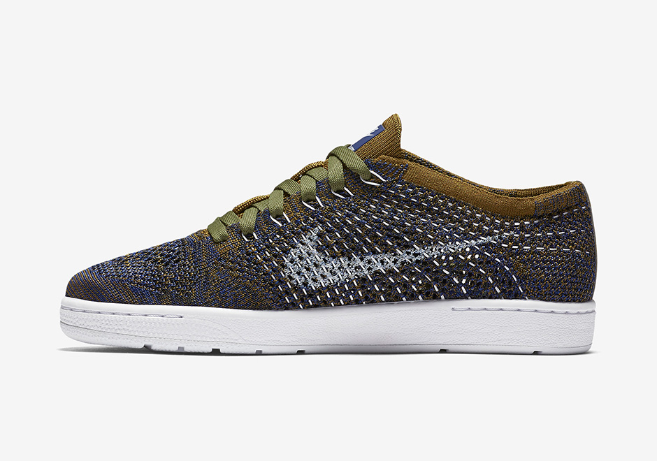 Nike Wmns Tennis Classic Flyknit Olive Blue 4