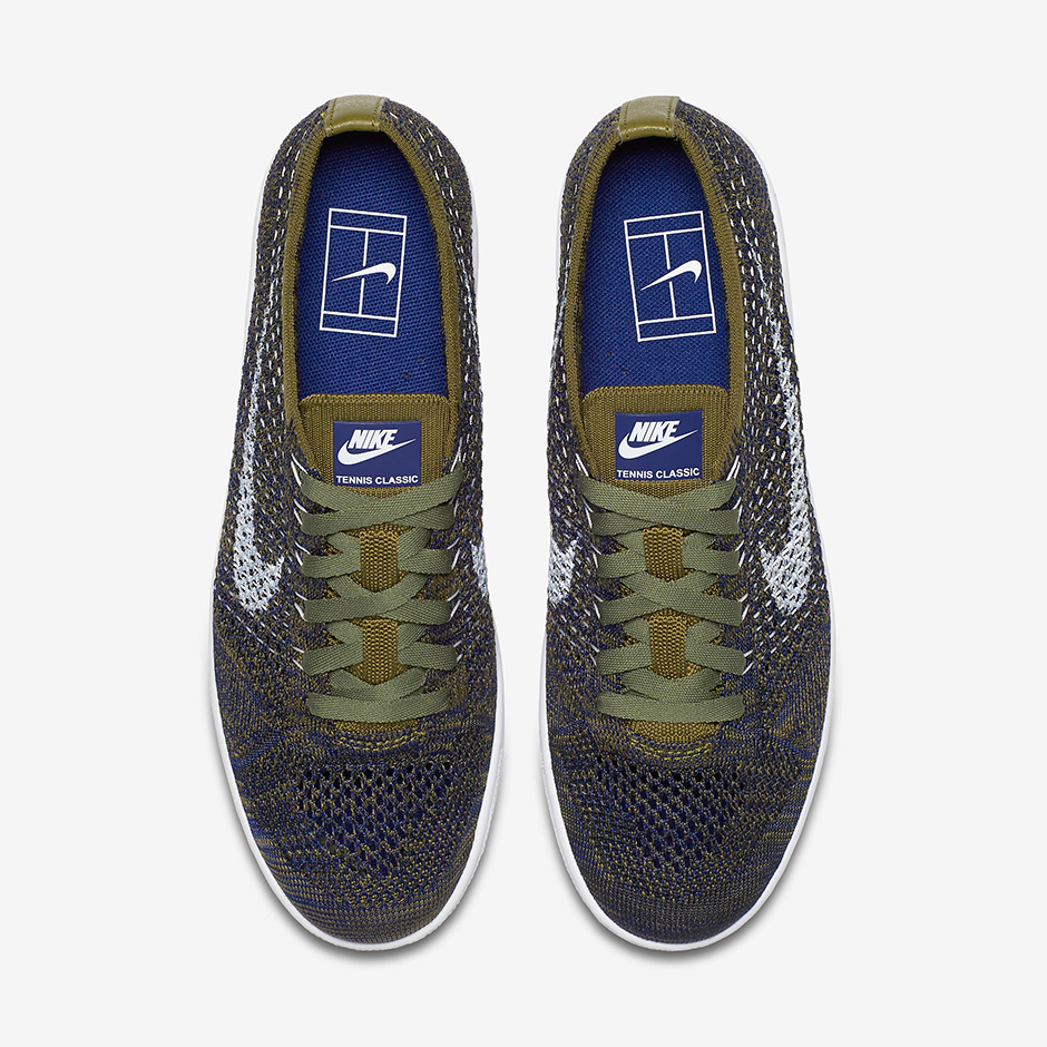 Nike Wmns Tennis Classic Flyknit Olive Blue 5