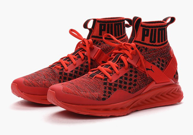 puma ignite red and black