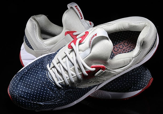 Saucony Grid 9000 Microdot Grey Blue Red 4