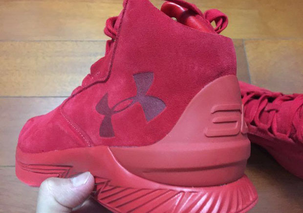 Under Armour Curry 1 Lux Suede Red 3