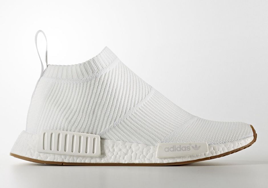 The adidas NMD City Sock Releasing In White And Gum Soles