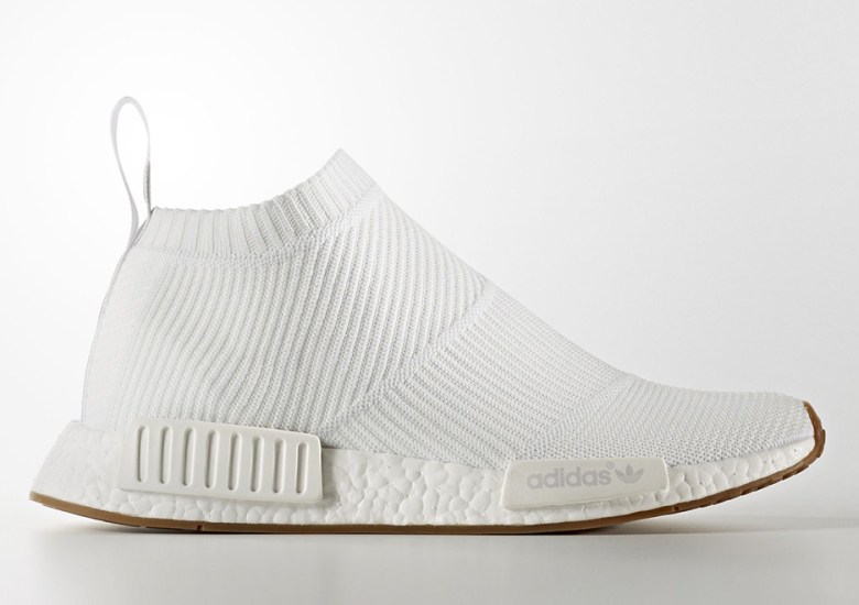The adidas NMD City Sock Releasing In White And Gum Soles