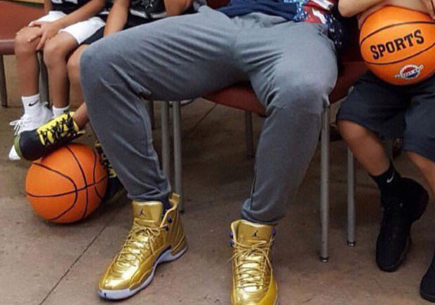 Kawhi Leonard Shows Uncontainable Excitement Wearing Gold Air Jordan 12s