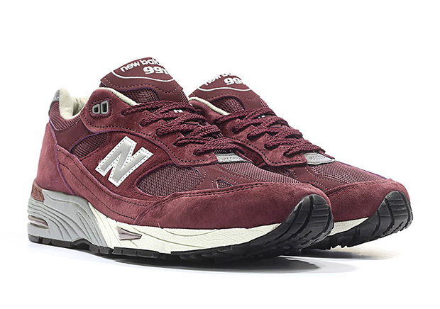 New Balance 991 Made In England In Bordeaux Suede