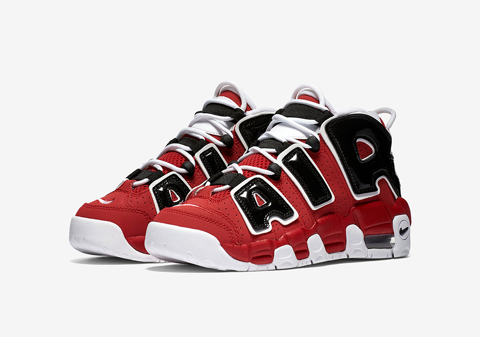 nike air more uptempo red and black