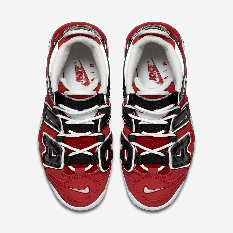 nike air more uptempo gs red black