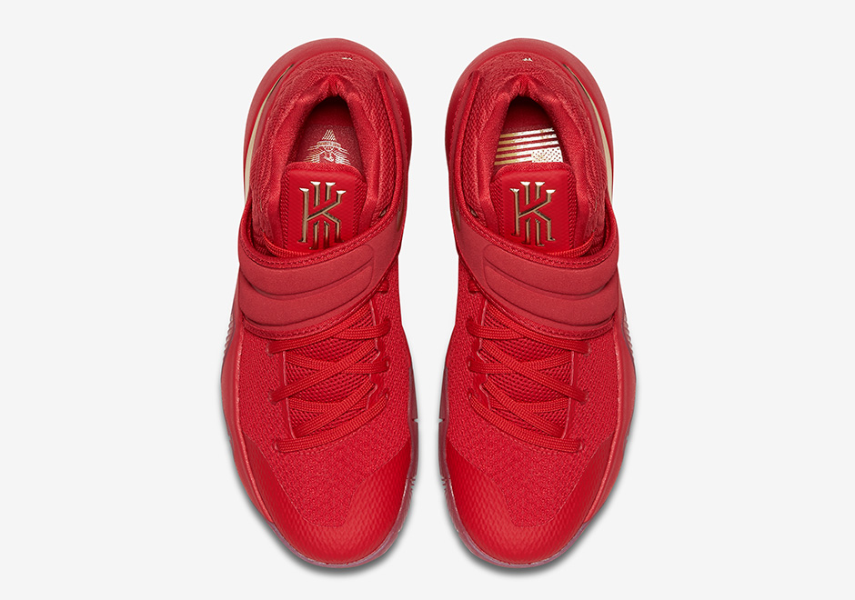 Kyrie 2 store red and gold