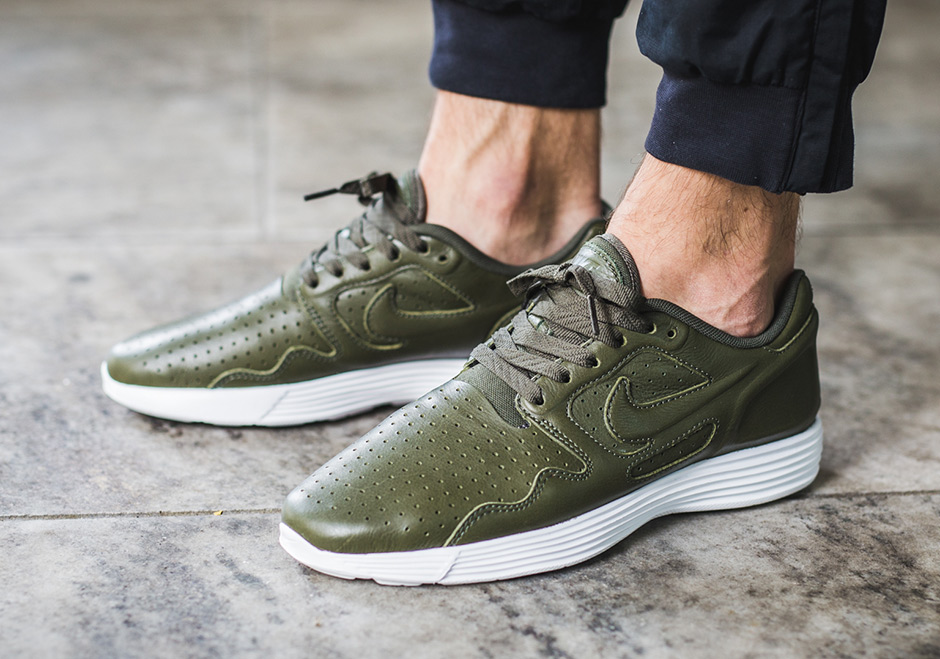 The Nike Lunar Flow Appears In Olive Premium Leather