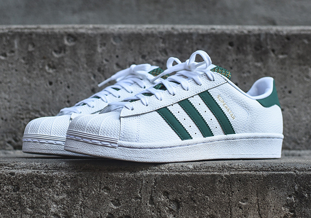 adidas superstar white and green