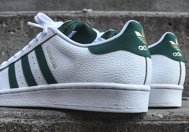 adidas superstar white and green