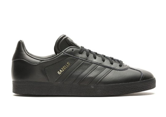 The adidas Gazelle Releases In Black Leather