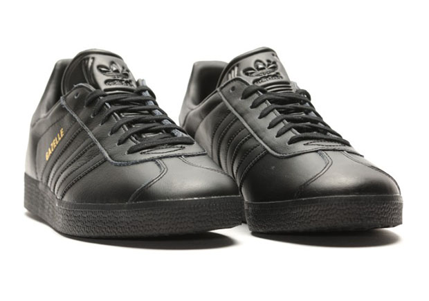 adidas black leather