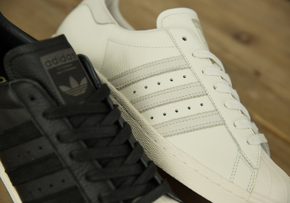 Adidas Superstar Premium Leather Size Exclusive Black White 4