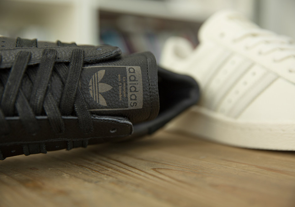 Adidas Superstar Premium Leather Size Exclusive Black White 5