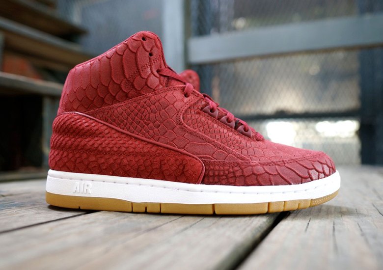 Nike Air Force 1 Mid - Red Suede - Black Python - SneakerNews.com