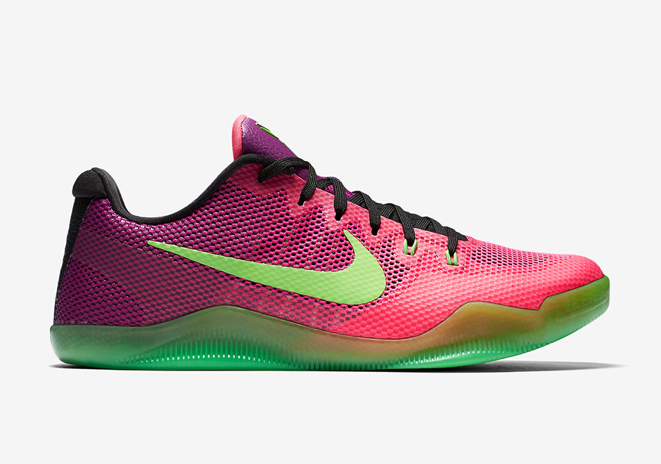 Nike Kobe 11 Mambacurial Pink Flash Action Green 02