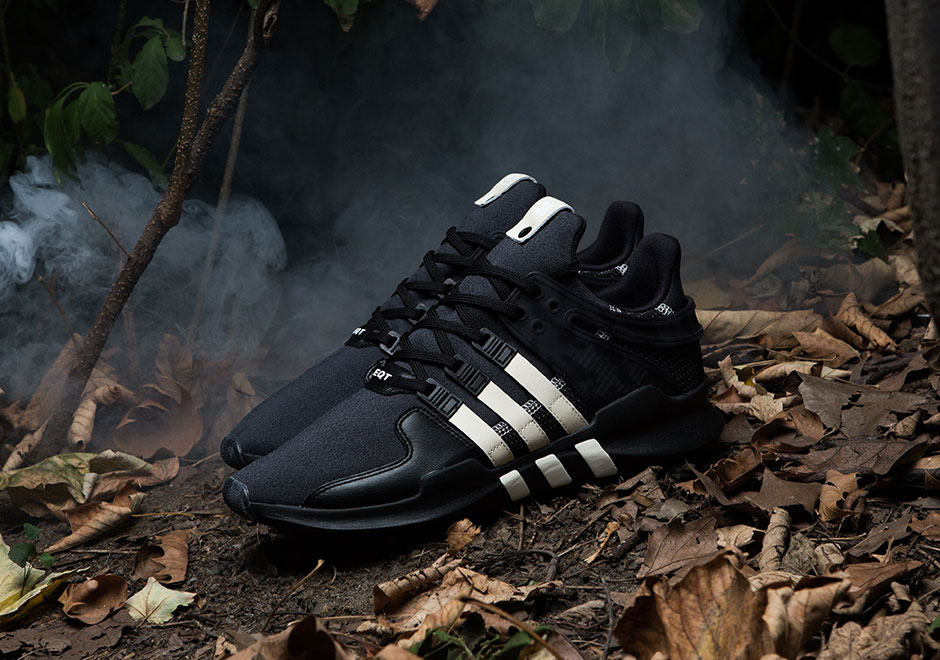 adidas eqt support sneakers black and cream