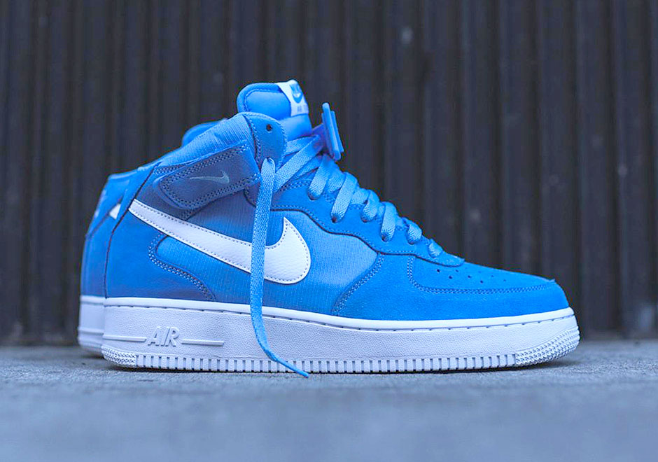 nike air force 1 mid blue and white