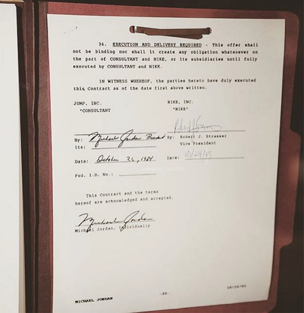Michael Jordan Signed His Nike Contract 