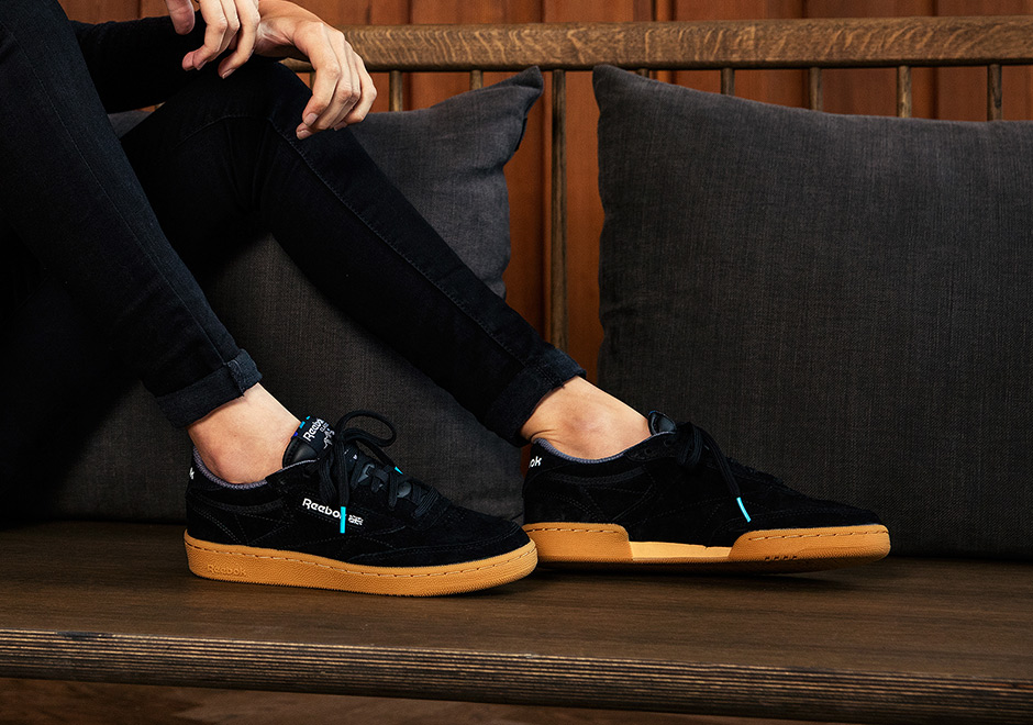 reebok club c black suede