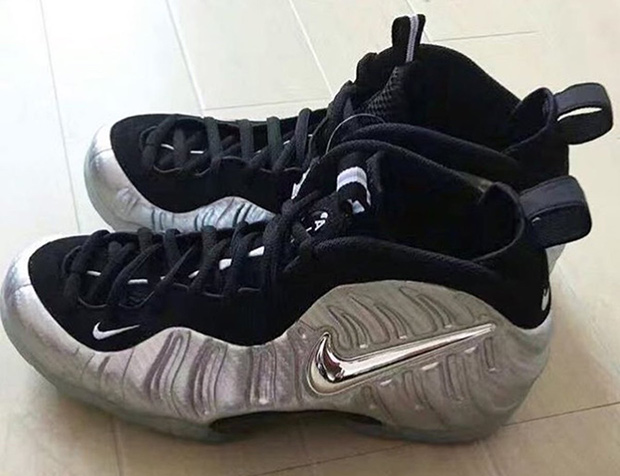 nike foamposite black metallic silver