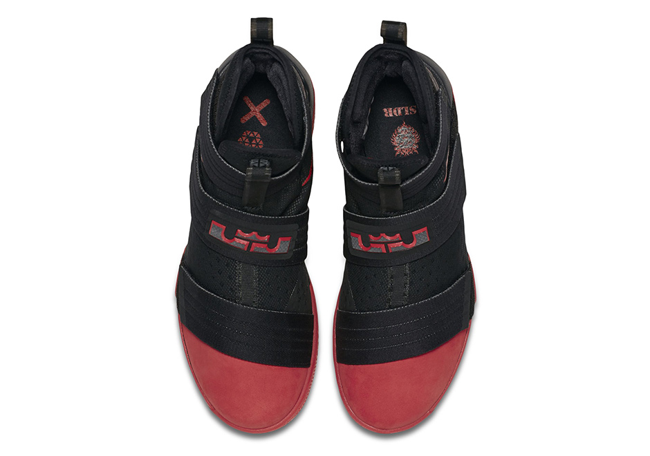 Nike Lebron Soldier 10 Suede Toe Black Red 01