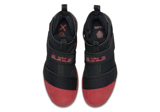 nike lebron soldier 10 suede toe black red 01