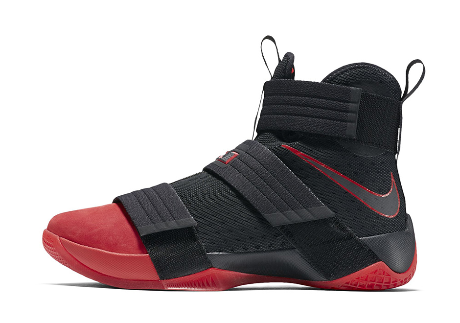 Nike Lebron Soldier 10 Suede Toe Black Red 03