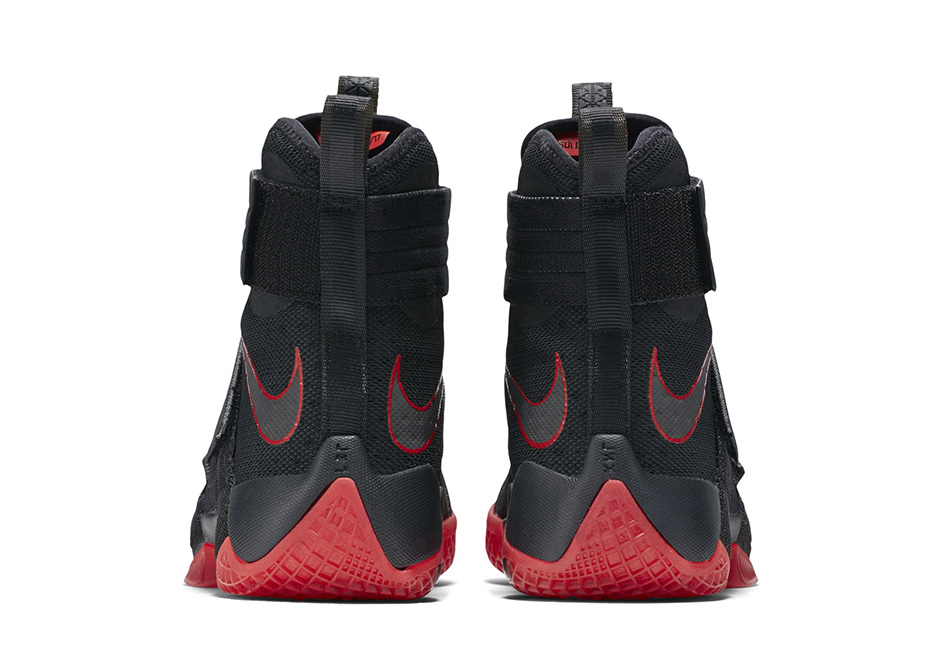 Nike Surfaces Lebron Soldier 10 Suede Toe Black Red 04