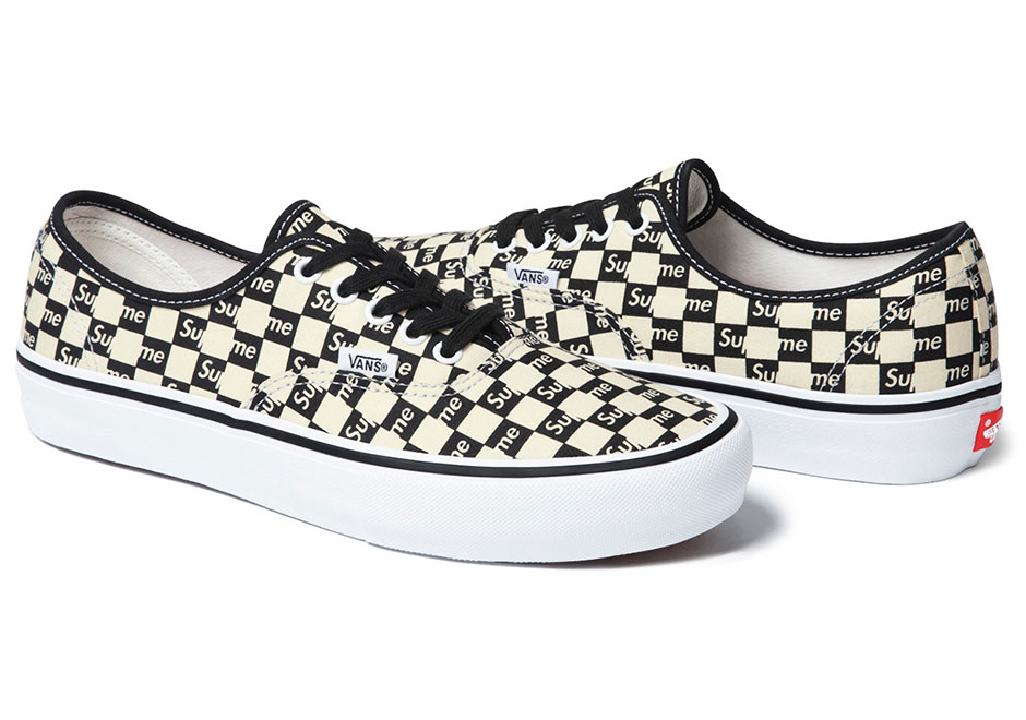 Scully Kostume lineal Supreme Vans Sk8-Hi Authentic Checker Box Logo Fall 2016 | SneakerNews.com