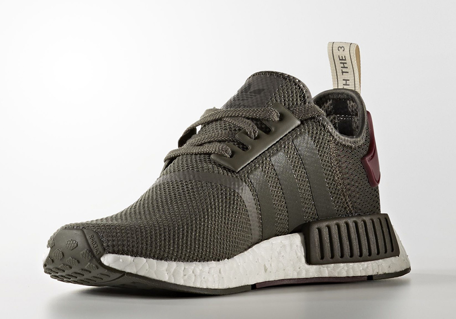 Adidas nmd womens 2024 grey and maroon