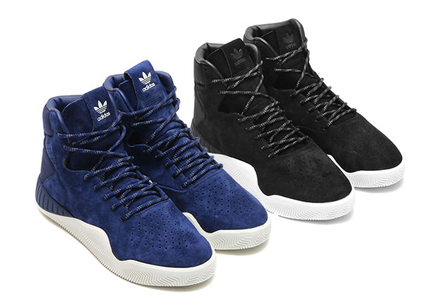 The Adidas Tubular Instinct Arrives In Tonal Black and Navy Uppers