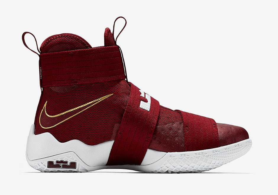 red and gold lebrons