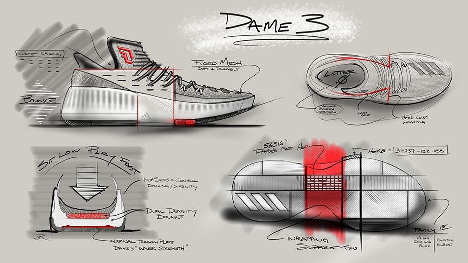 Adidas Dame 3 Sketches 3